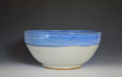 Large Blue & White Bowl, 13" W, - Sold