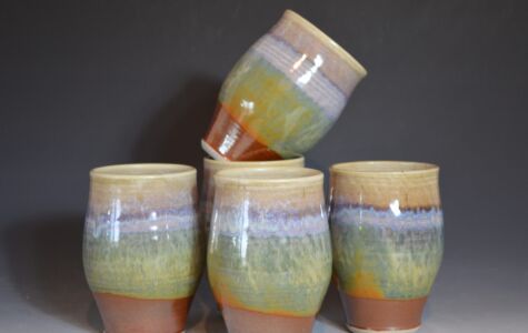 Set of 4 Mugs (without handles), - Sold