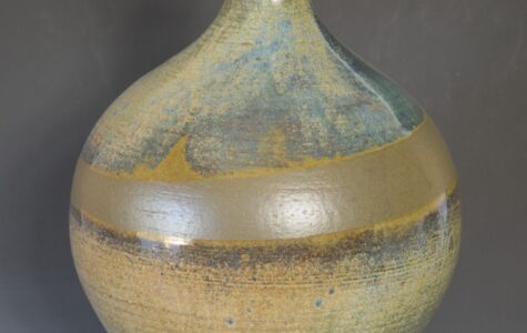 Brown & Blue Vase, 11" H, $75