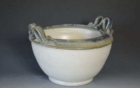 White & Blue Decorative Bowl, 9 1/2" W, $70