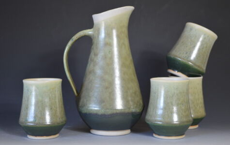 Wine Decanter & 4 Cups, Sold