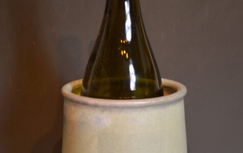 White & Blue Wine Bottle Holder, Sold