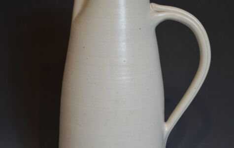 White Pitcher, 11" H, $75