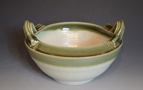 Green & White Decorative Bowl, 9" W, Sold