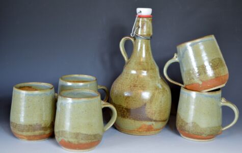 Growler and set of 4 Beer Mugs - $125 - Sold