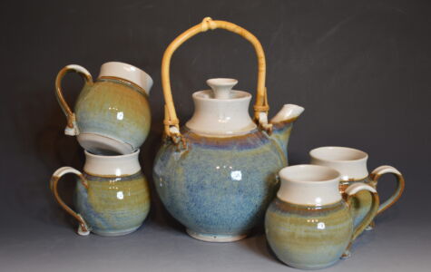Tea Pot and 4 Cups, Sold